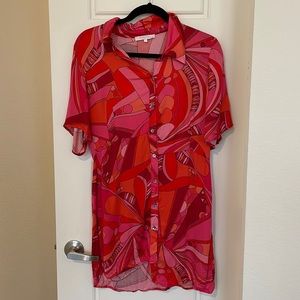 Retort Print Button Dress